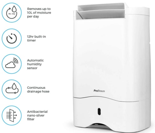 Pro Breeze Deshumidificador DeSecante 10L características