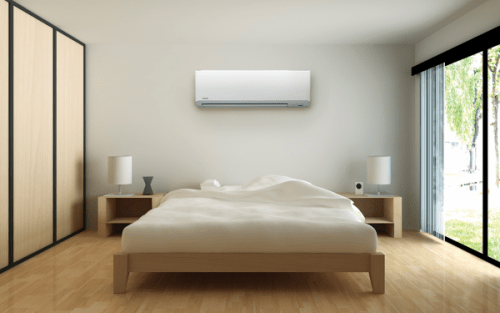 dormitorio con aire acondicionado